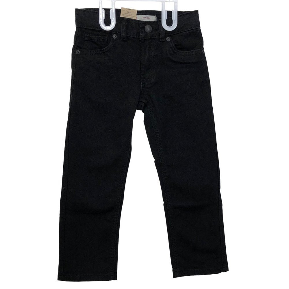 LEVI'S 511 SLIM BOY BLACK ADJUSTABLE WAISTBAND DENIM SIZE 5 REG‎ NWT